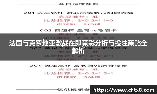 法国与克罗地亚激战在即竞彩分析与投注策略全解析